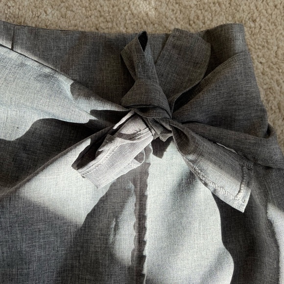 Grey Mini Skirt with Adjustable Side Ties - Picture 2 of 5